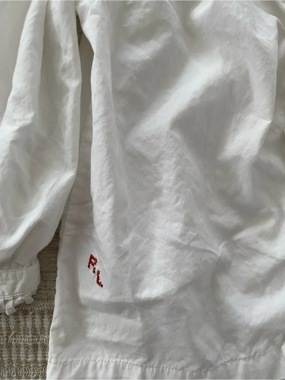 Vintage Ralph Lauren White cream Cotton Button-Up Shirt size 18 months
